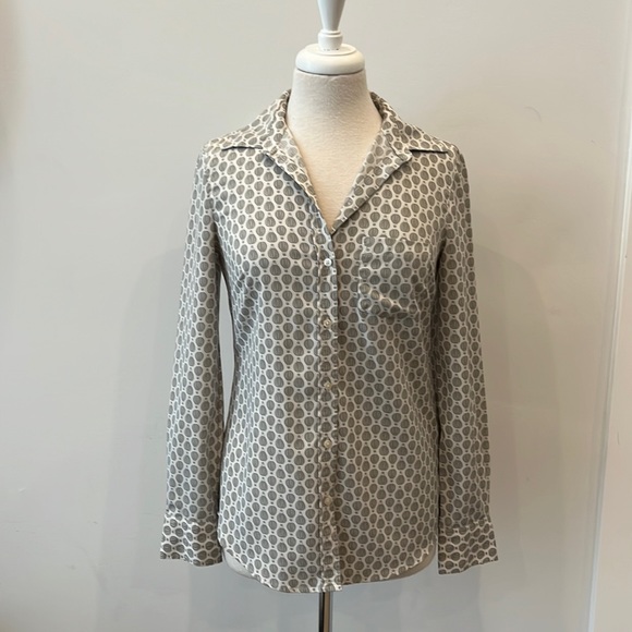 Merona Gray & White Button Down Dress Shirt - XS - Picture 1 of 9